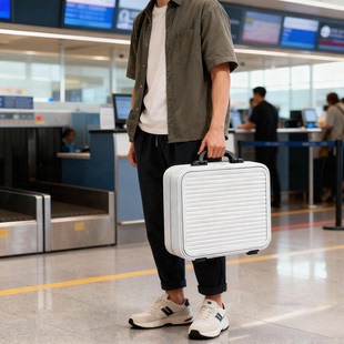 高端铝镁合金手提箱商务公文箱便携多用途工具箱高级感收纳化妆箱