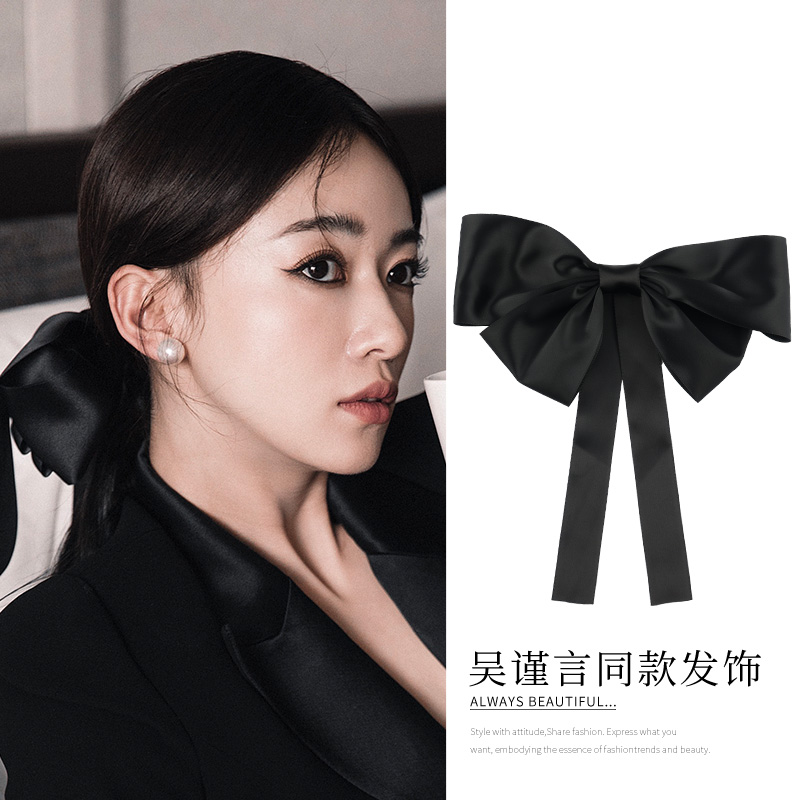 吴谨言大蝴蝶结头饰发夹后脑勺