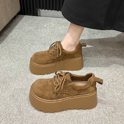 2024新款增高网红大头豆豆单鞋