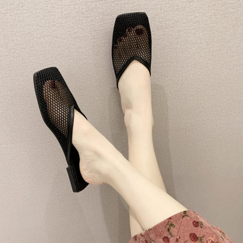 韩版包头拖鞋女夏平底时尚外