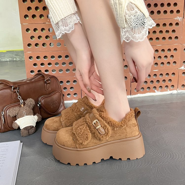 棉鞋2025新款羊羔毛勃肯鞋