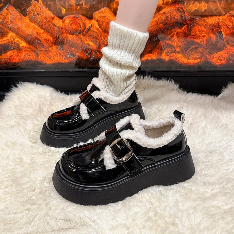 冬季新款复古百搭羊羔毛棉鞋