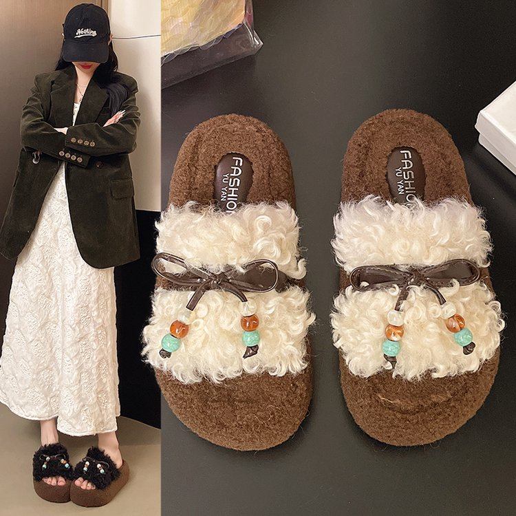 百搭毛拖鞋女2025年新款爆