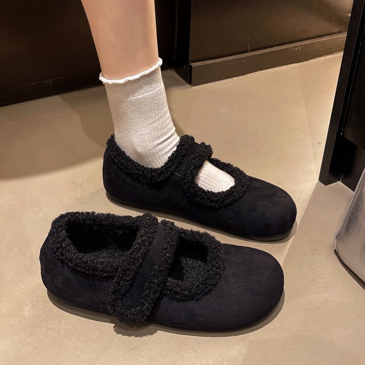 保暖毛毛鞋外穿勃肯棉鞋子