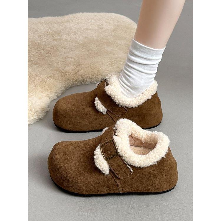 加绒单鞋勃肯女款2025新秋