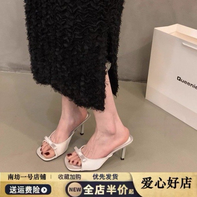 增高跟法式小凉拖鞋仙女小众凉鞋