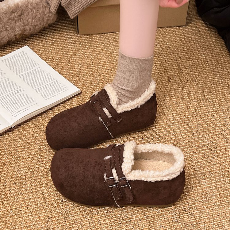 一脚蹬全包博肯棉鞋子豆豆鞋