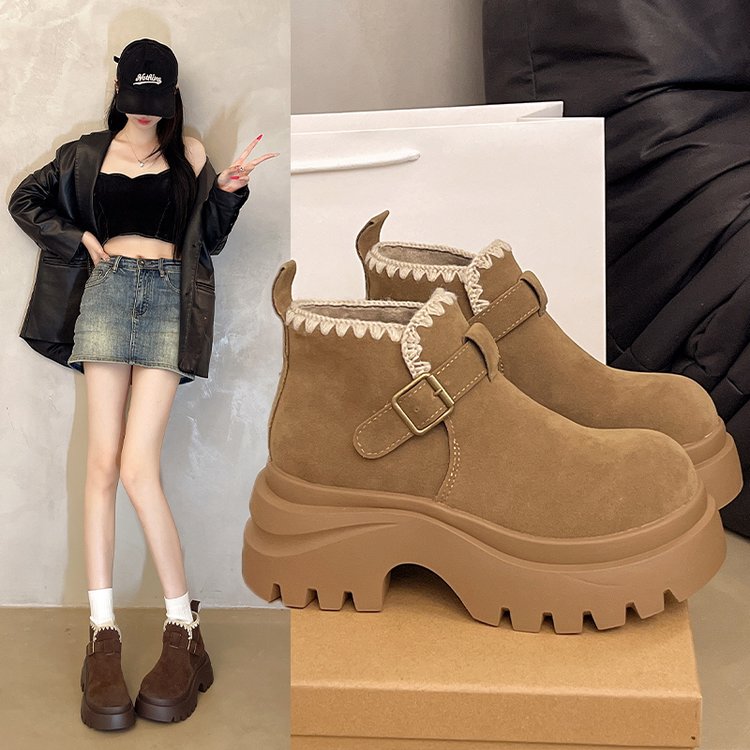 百搭超火加绒爆款显瘦休闲短靴