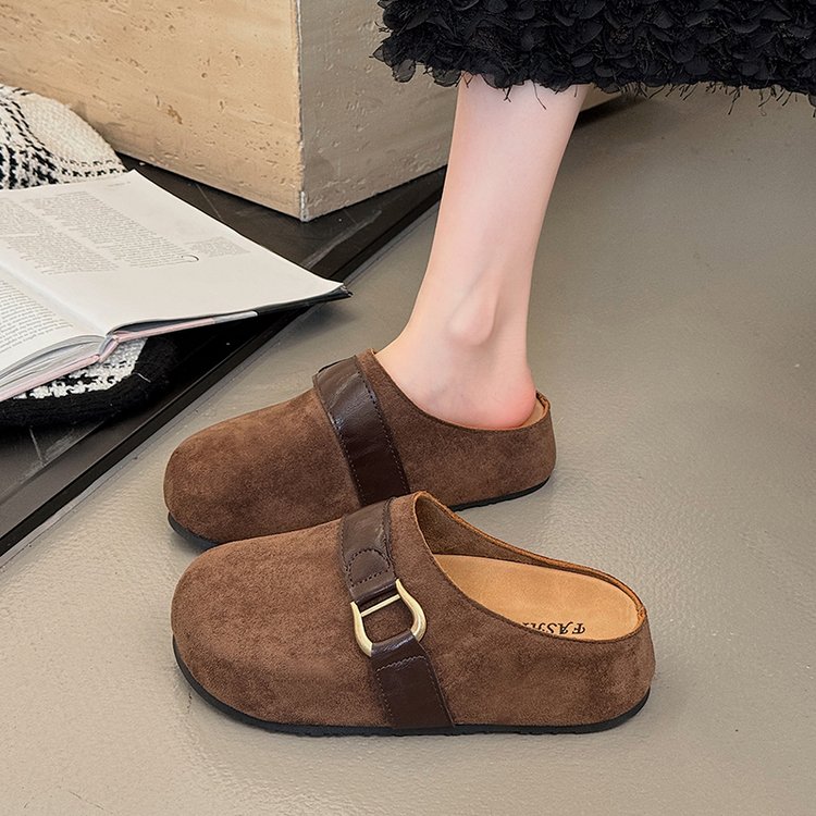 网红松糕包头厚底半拖鞋博肯