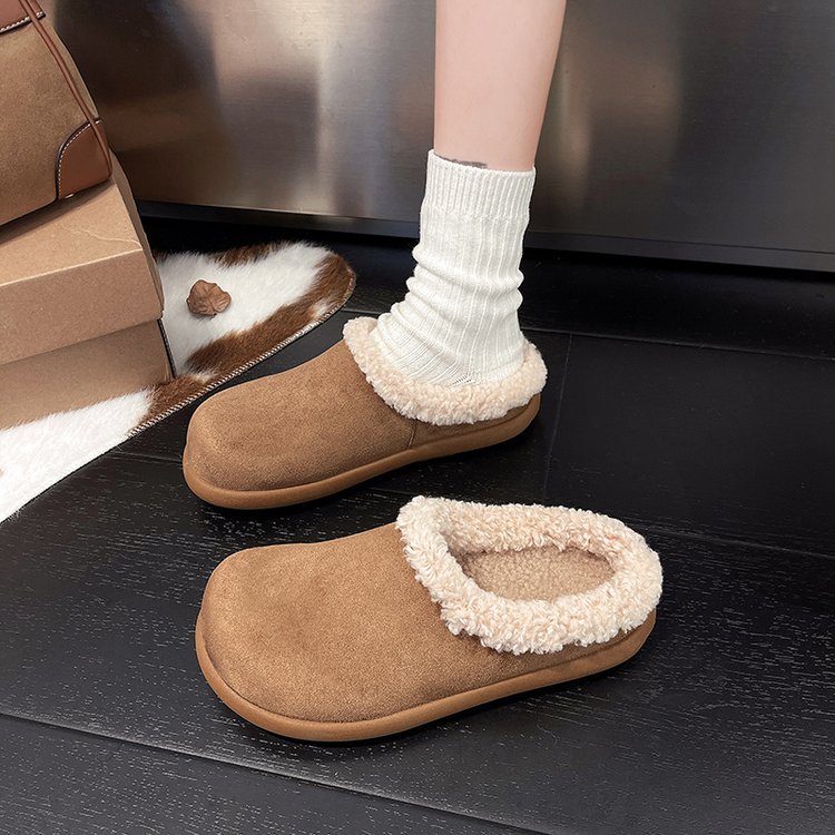 拖鞋女冬外穿2025新款半拖