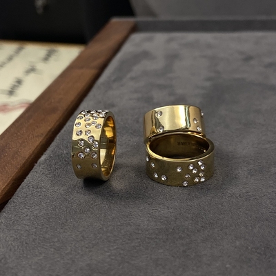 小众baublebar厚镀金镶钻戒指