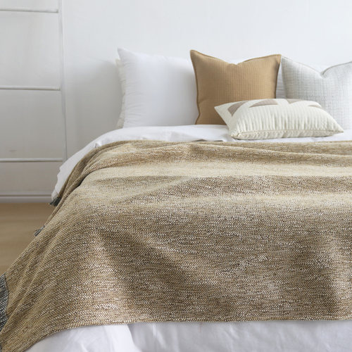 中古风沙发毯复古黄灰色床尾搭毯