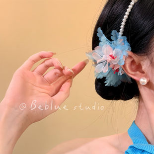 繁花似锦~复古新中式高级牡丹手工绢花珍珠发箍国风头箍汉服发饰