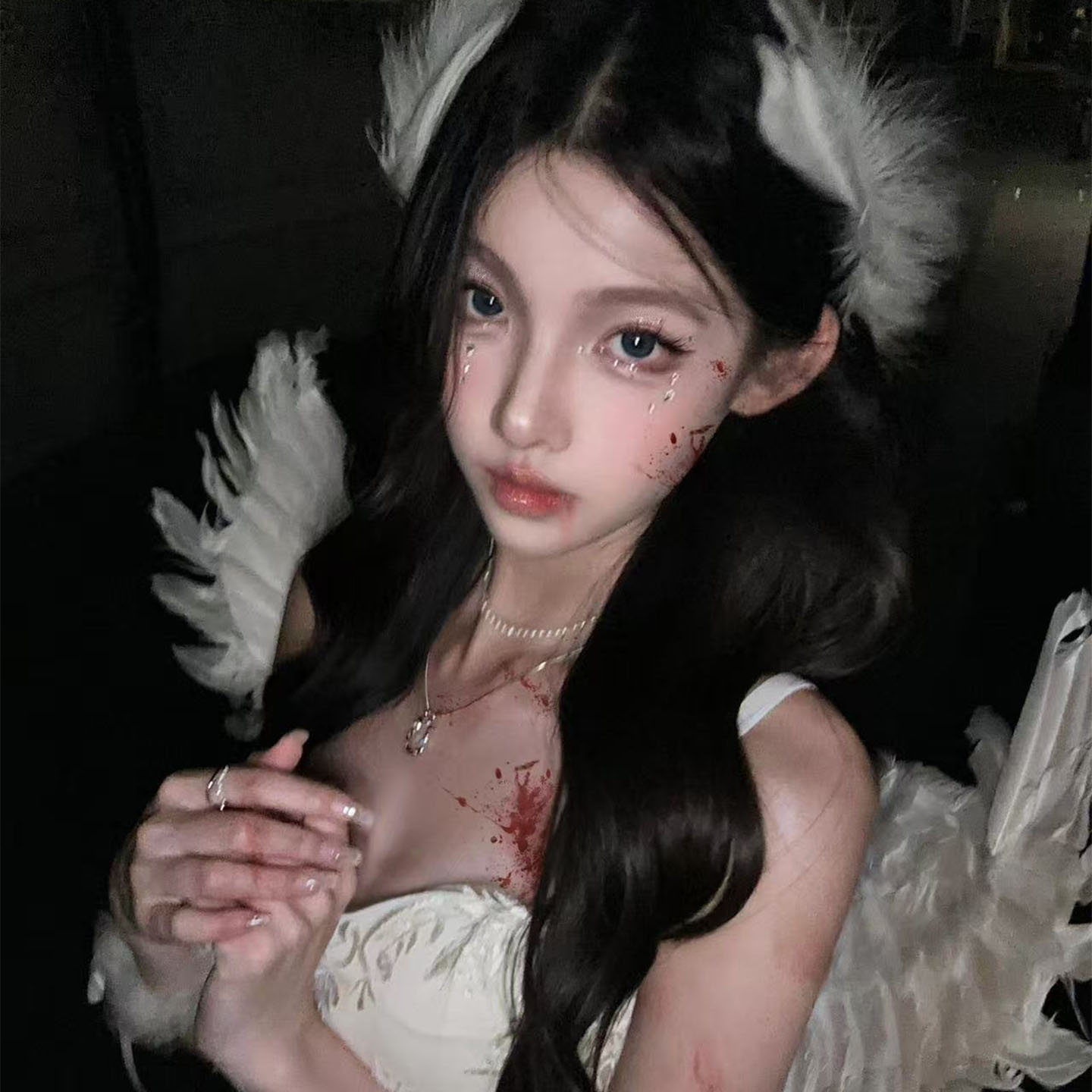 堕落圣徒~万圣节服装羽毛天使cos穿搭套装迪士尼游园服饰拍摄道具