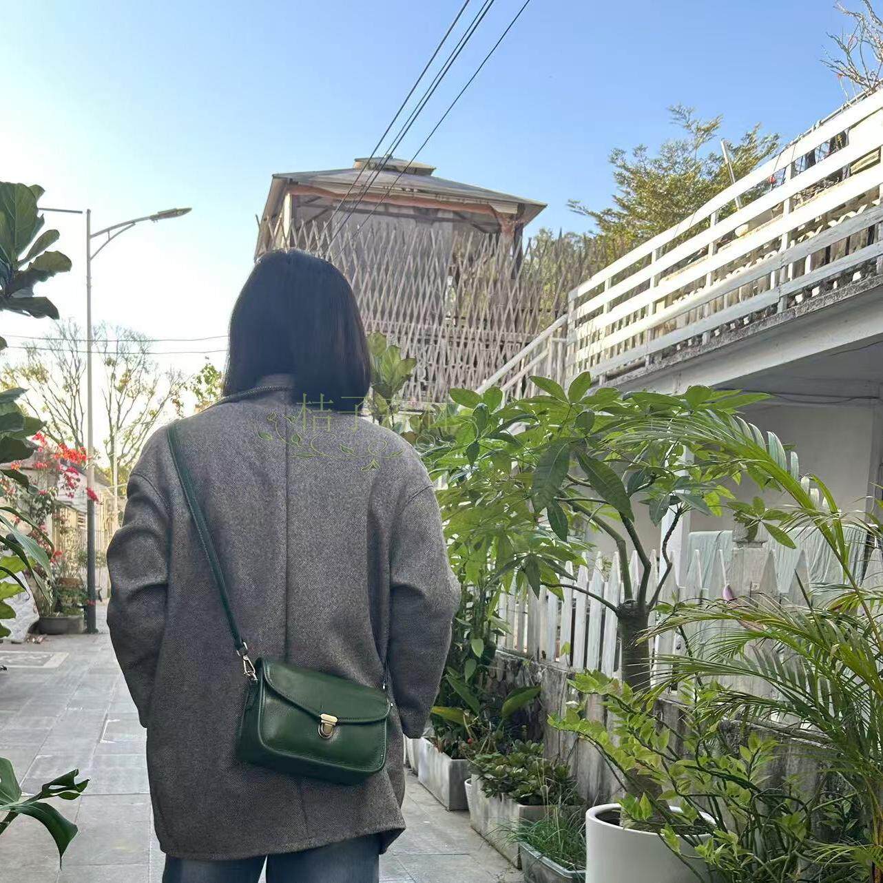复古经典小众日系头层牛皮休闲通勤女式斜挎单肩时尚小挎包