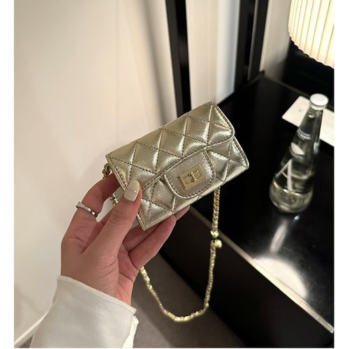 轻奢高级感菱格链条小方包零钱包