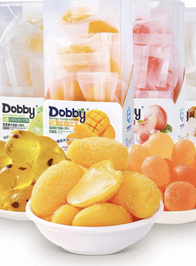 临期Dobby哆比果C啵皮软糖103g*3盒完熟血橙葡萄爆浆儿童水果糖