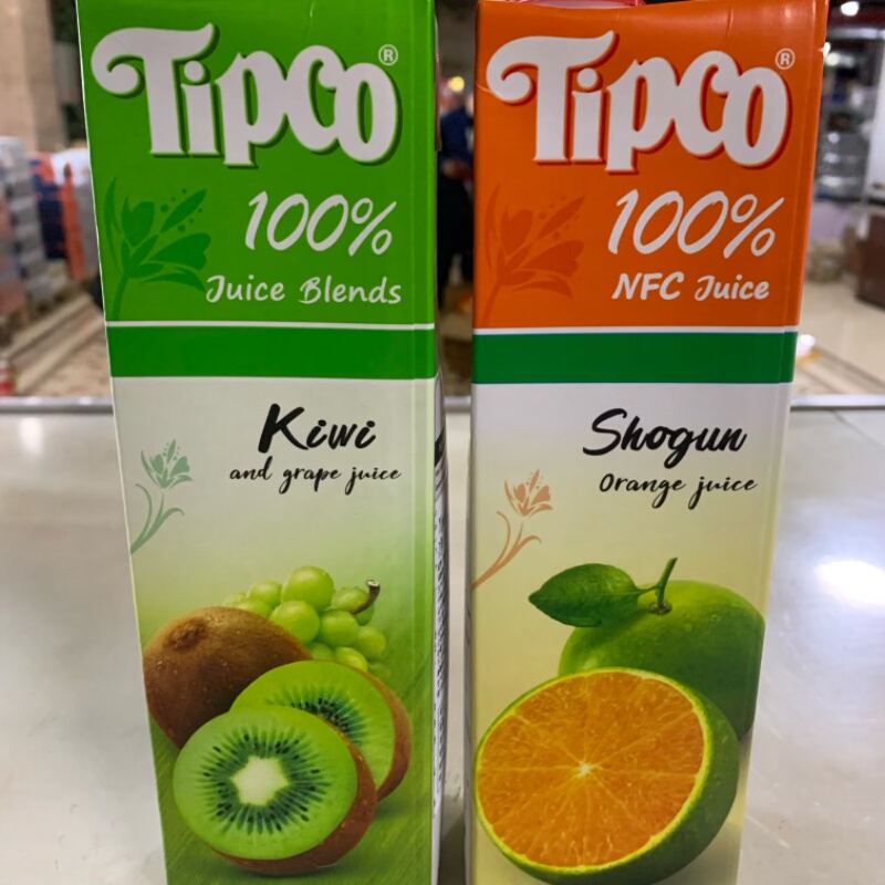 临期泰国进口Tipco泰宝泰宝NFC100%果汁青橙汁葡萄猕猴桃大瓶饮料