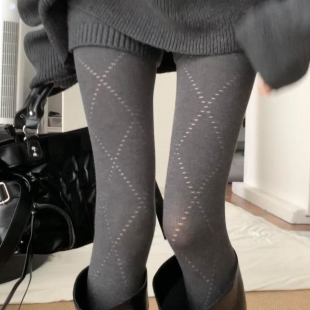 谁懂！微透肉菱格裤袜也太高级了~秋冬保暖外穿菱格丝袜打底裤袜~