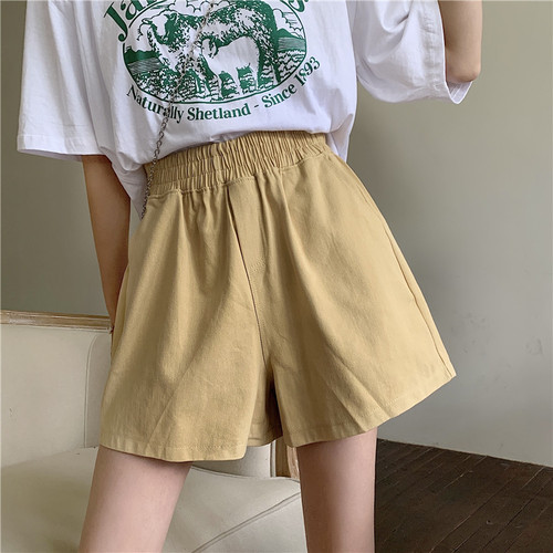 Real time real price work clothes casual shorts high waist thin loose wide legs versatile design hot pants