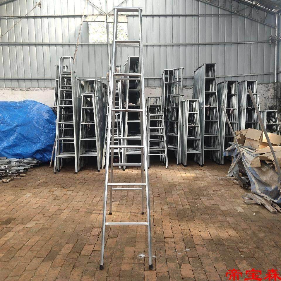 包邮梯子家用加厚镀锌梯工程梯攀爬扶梯钢管防滑人字梯移动阁楼梯