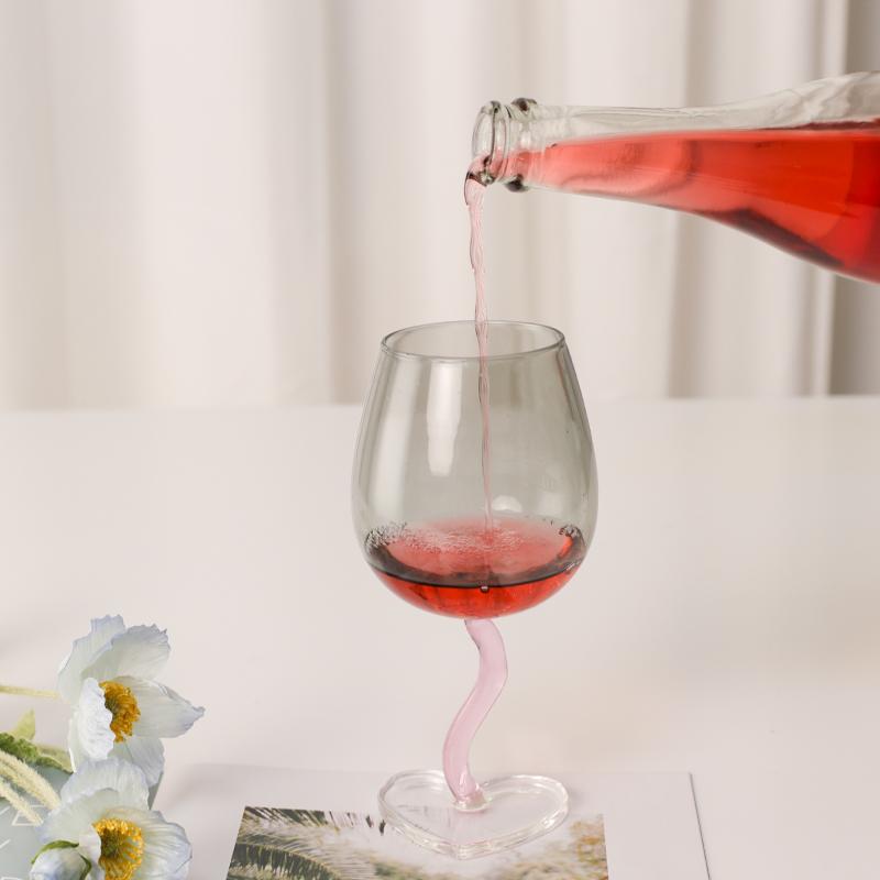 ins风爱心高脚葡萄酒红酒杯