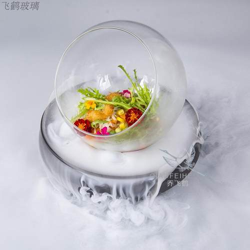 新款斜口意境紫砂会所分子料理