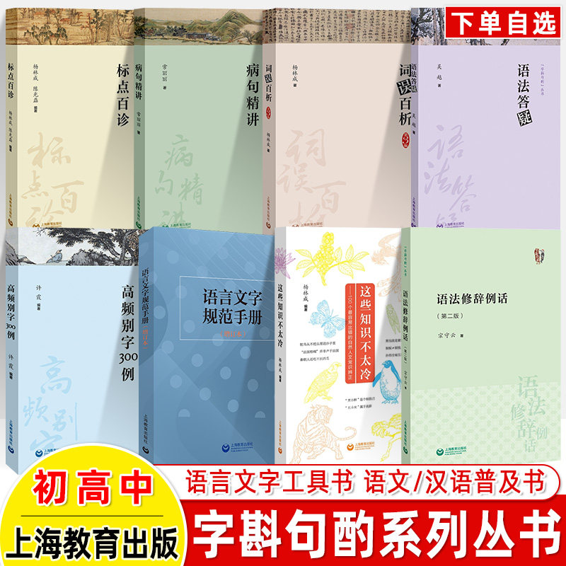 语法修辞例话现代汉语字斟句酌病句精讲高频别字300例标点百诊词误百析语言文字规范手册知识中高考科普咬文嚼字工作者编辑工具书