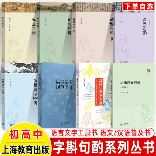 语法修辞例话现代汉语字斟句酌病句精讲高频别字300例标点百诊词误百析语言文字规范手册知识中高考科普咬文嚼字工作者编辑工具书