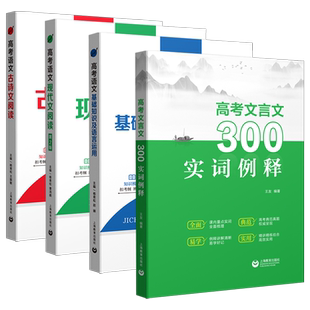 高考语文文言文300实词例释古诗详解+现代文阅读+基础知识及语言运用训练文本类名句名篇默写高中古诗词技能专项高考刷题作文上教