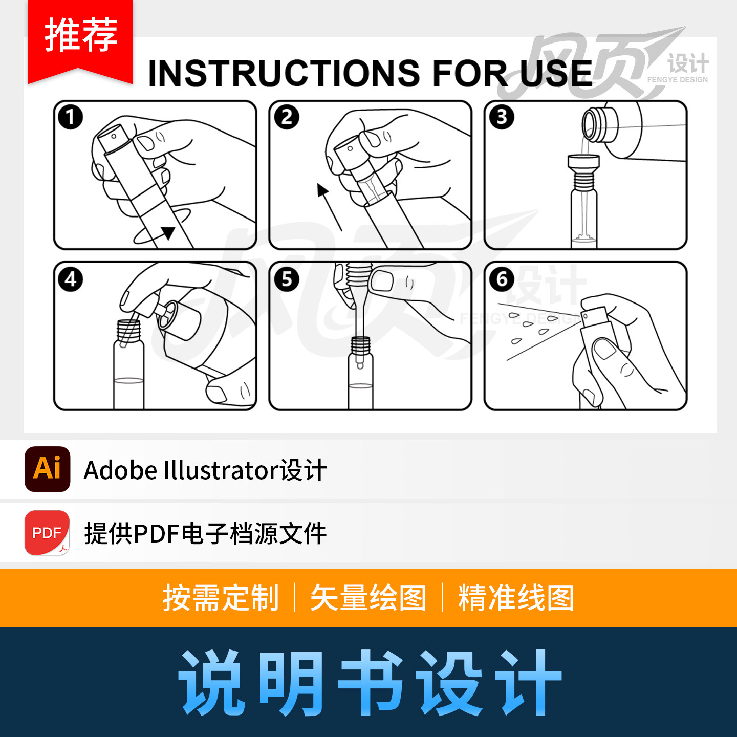AI矢量线图人物绘画说明书设计图片