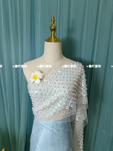 西双版纳网红新款傣族女装星光夜市新款亮闪钉珠披肩单拍不掉亮片