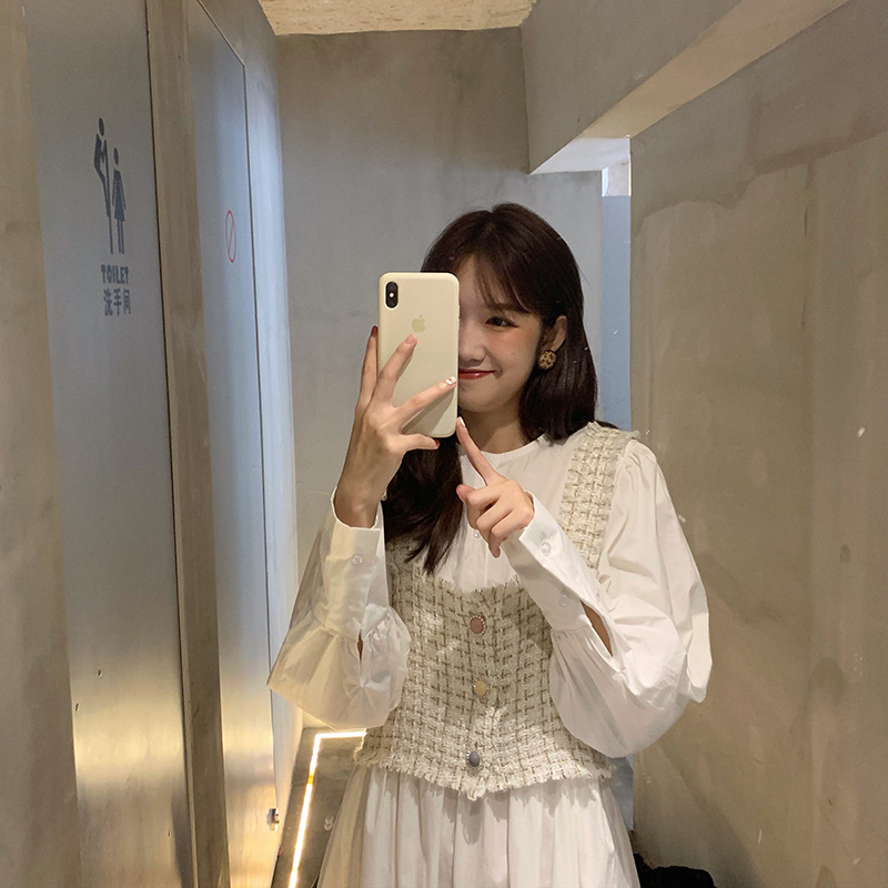 冬季裙子女御姐2019年新款初秋梗桔初恋小香风连衣裙两件套装秋冬限7000张券
