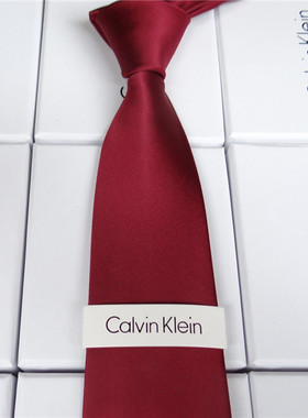 包邮 新款ck 真丝男士韩版时尚英伦5CM 7CM窄结婚领带酒红色 潮