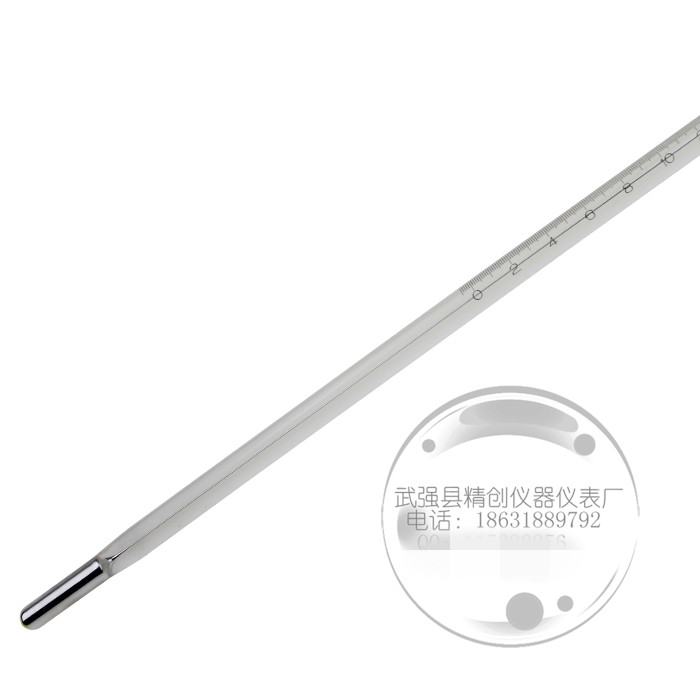 定制精创包检0-100℃-200℃0.1精密玻璃水银温度计62厘米木盒议价