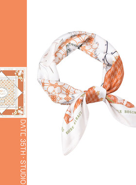 DATE35TH 朗姆红茶 原创70中小装饰方巾显白韩版披肩丝巾围巾女