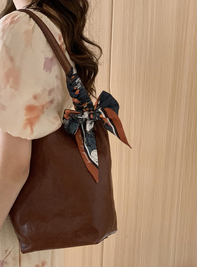 Date35th复古原创百搭细窄丝巾小长条女绑包包柄带装饰飘带发带