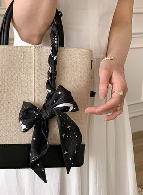 Date35th原创~星月夜~高级感小众丝巾长条飘带绑包包发带装饰领巾