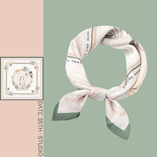 设计师原创花园伯爵兔方巾