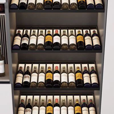 高端红酒架金属层架斜放葡萄酒装饰酒柜架子发光酒瓶层板定制黑色