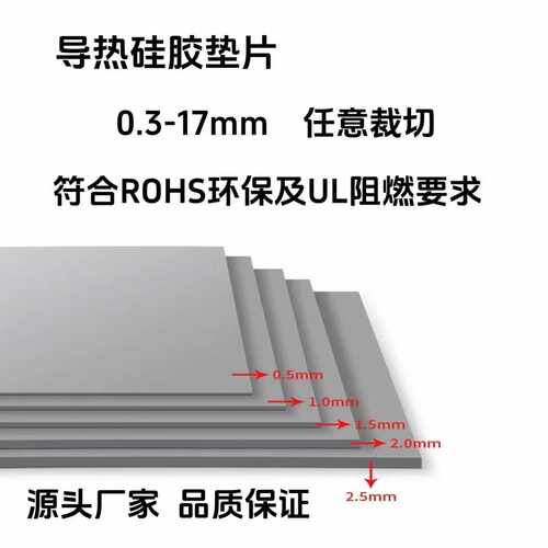 导热新款浅灰色垫加厚热软CPU