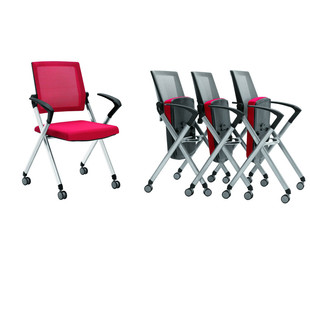 办公椅网布折叠培训椅子带轮子会议椅会客椅家用电脑椅办公洽谈椅