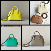 裴格H家全手缝 bolide保龄球包原版 山羊皮mini手提包贝壳女包多色