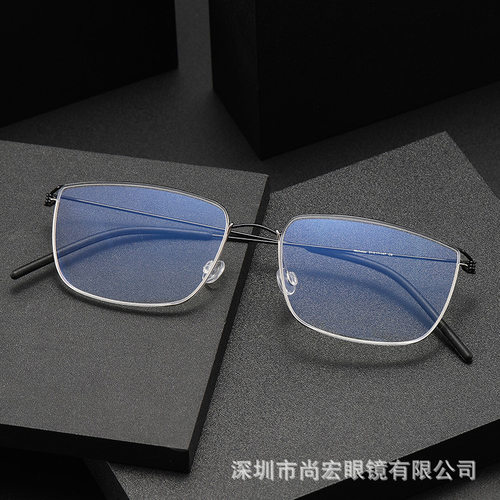 新款眼镜框 林德同款NICHOLAS无螺丝设计复古方形细边框 纯钛眼镜