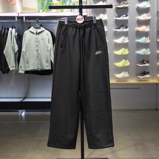 保暖直筒宽松运动长裤 正品 新款 女子2025冬季 AYKV950 李宁加绒卫裤