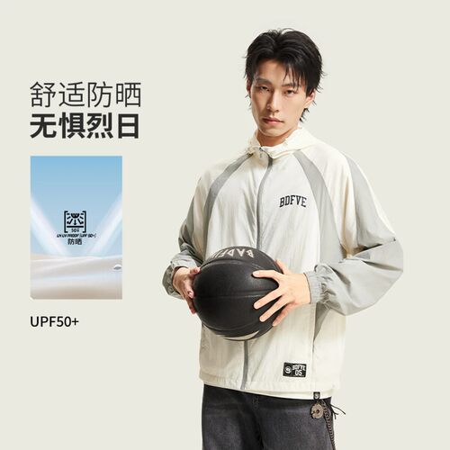 李宁防晒外套男反伍BADFIVE宽松轻质薄款透气运动连帽风衣AFDW447