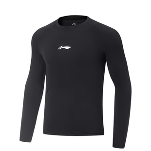 李宁冬季 男子CBA系列篮球训练压缩紧身衣速干抑菌内搭卫衣AUDV071