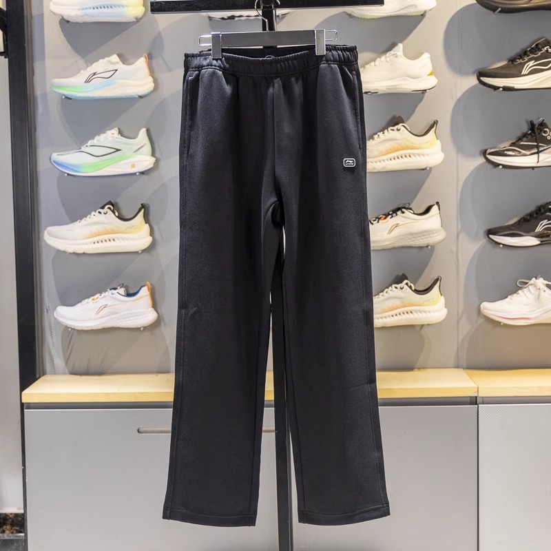 李宁卫裤2025冬季新款男子运动潮流系列直筒宽松运动长裤AKLVB15