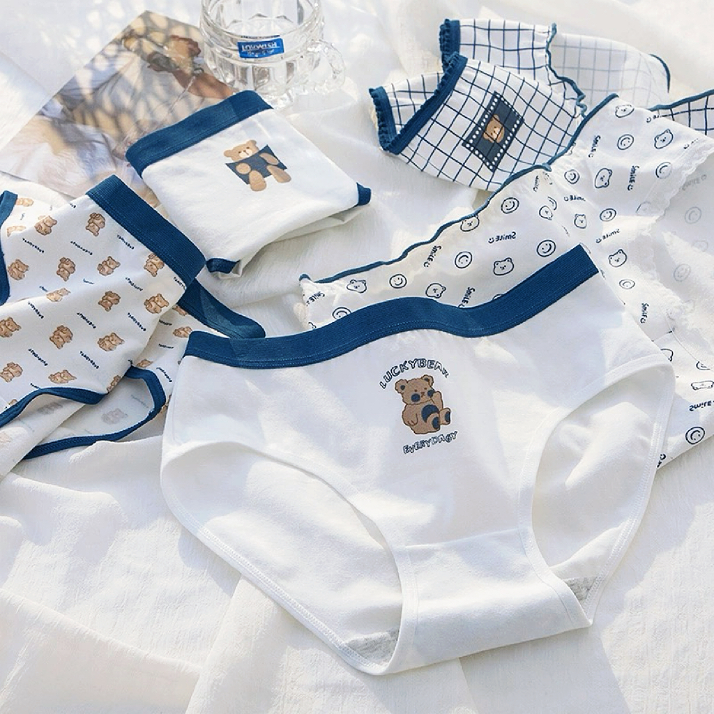 卡通巴塞罗熊少女内裤纯棉内裤女