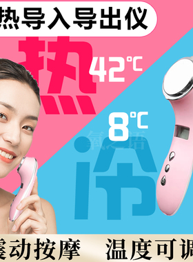 冷热导出仪面部眼周温热导入仪洁面仪降温收缩毛孔充电小冰锤震动